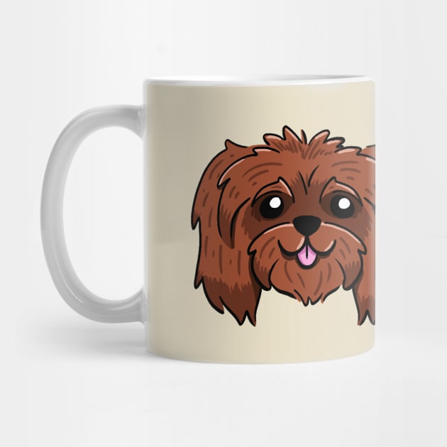 Brown mid haired shih tzu by Pingolito